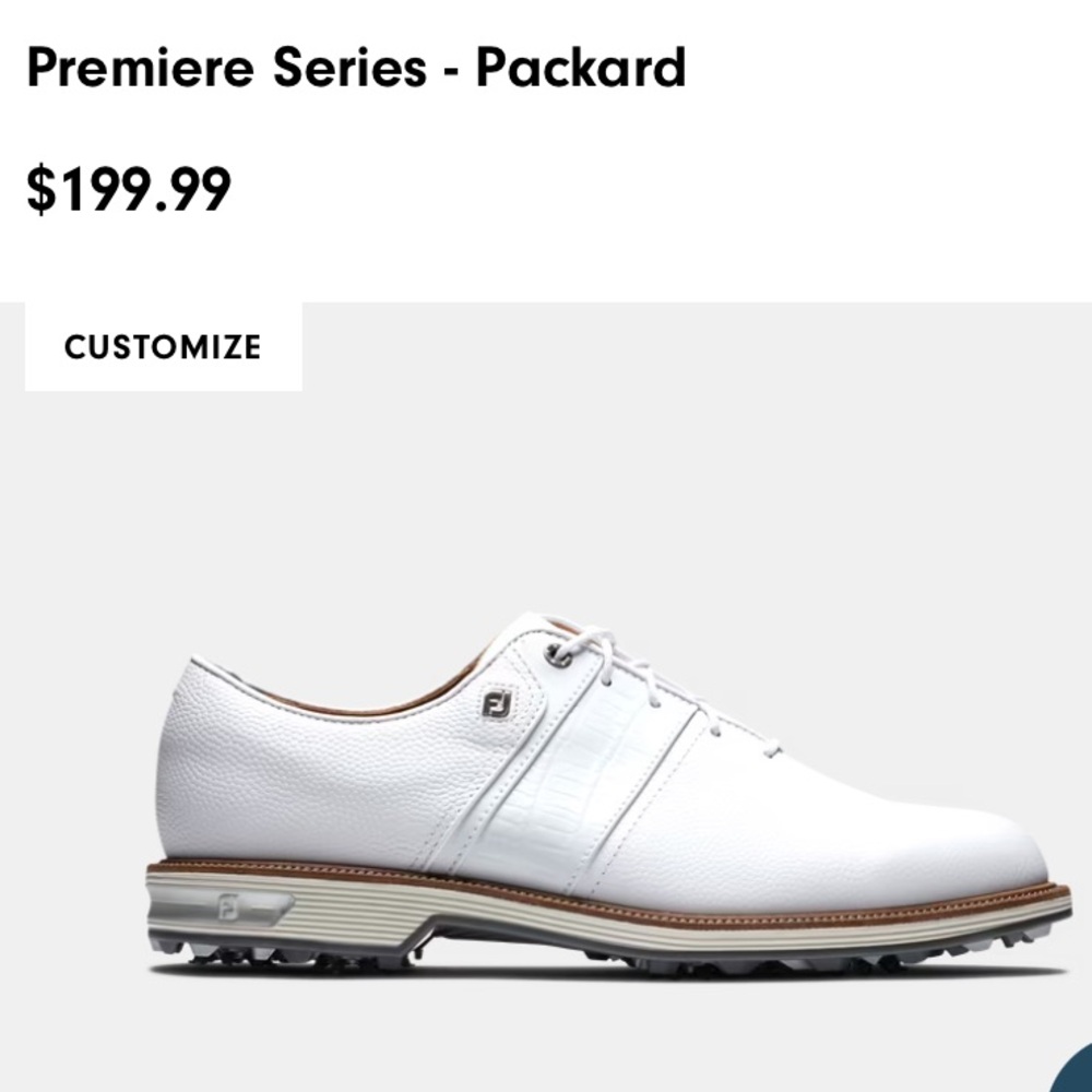 FootJoy Golf Shoes, Premiere Series - Packard, White, Size 9. Style: 53908